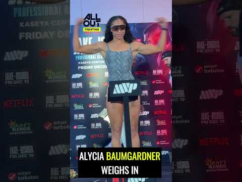 Alycia Baumgardner weighs in for fight on #jakejoshua undercard #boxing