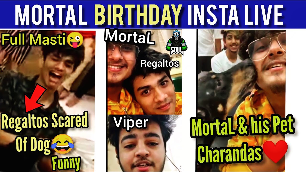 MortaL Birthday Instagram Live Highlights | Regaltos Scared Of Dogs Funny| Viper Gift To MortaL PMPL