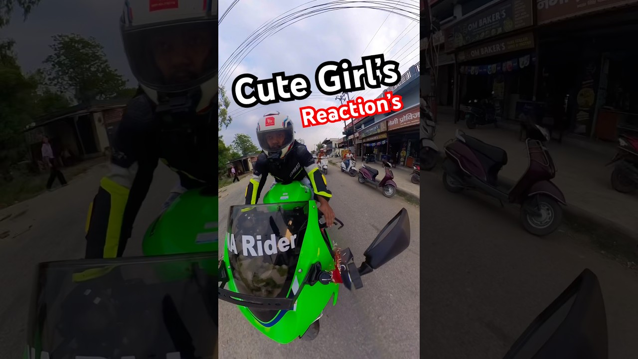 Cute Girl’s Reaction to My ZX6R 😳💚 #shorts