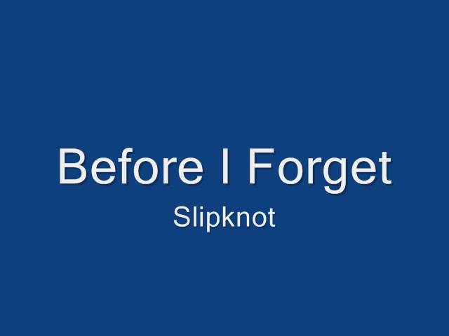 Slipknot - Before I Forget Lyrics class=