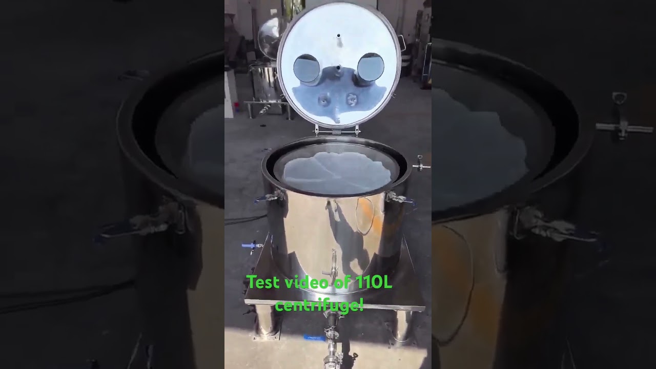 Test video of 110L centrifuge,with socking,extraction,jacket cooling system!