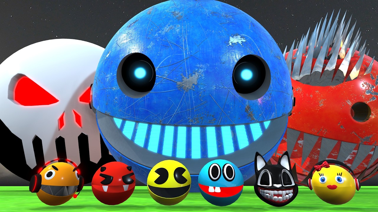 Robots Pacman vs Monster Pacman vs Ms. Pacman vs Scary Pacman  vs Cartoon Cat 76