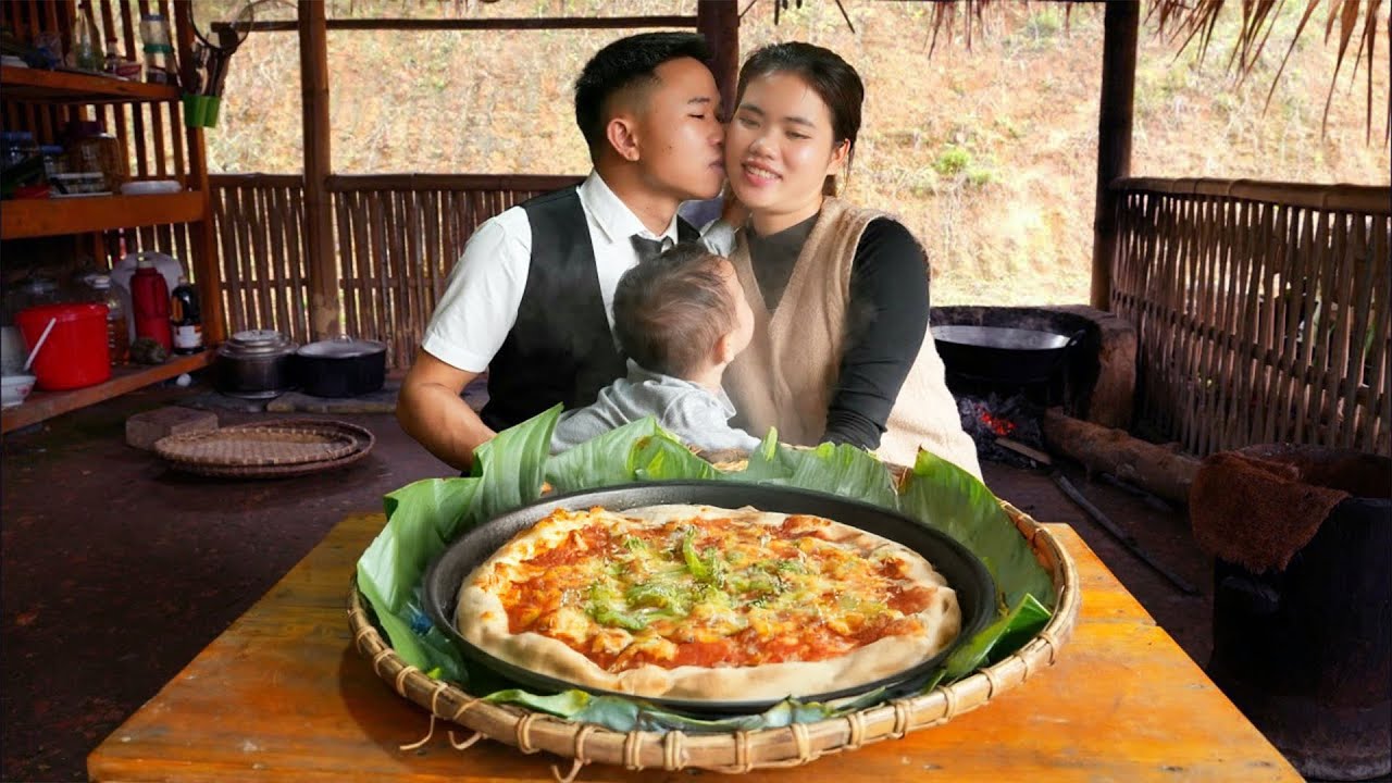 How To Make Pizza From Flour, Eggs, Tomatoes, Onions- Cake Recipe Pizza | Trieu Thi Thuy