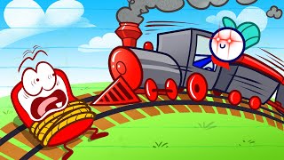 TRAIN DAMAGE | Pencilmation Cartoons!