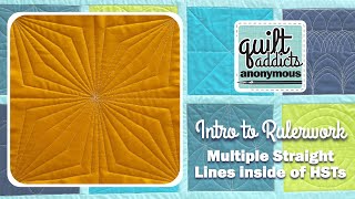 Intro to Rulerwork: Multiple Straight Lines inside of Half Square Triangles