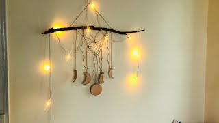 DIY Moon Phases Wall Hanging/ boho decor - most simplest diy you can try during lockdown