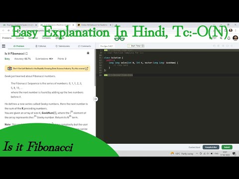 Is it Fibonacci | GFG POTD | Easy Explanation | Hindi | TC:-O(N) | SC:- O(N)