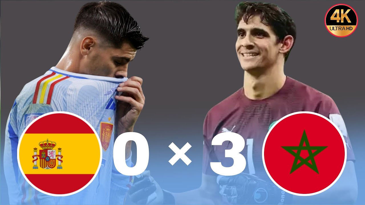 المغرب 🇲🇦 اسبانيا 🇪🇸 ربع نهائي كأس العالم 2022 مباراة ⚽️ نارية 🔥🔥 وجنون المعلق خليل البلوشي [4K]