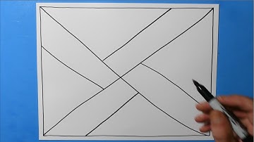 Daily Line Illusion #52 / April 2023 / Easy 3D Abstract Cross Pattern / Satisfying and Relaxing Art