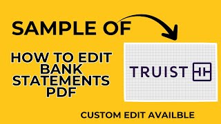 How to edit bank statement PDF| Truist Bank | Convert PDF to Word