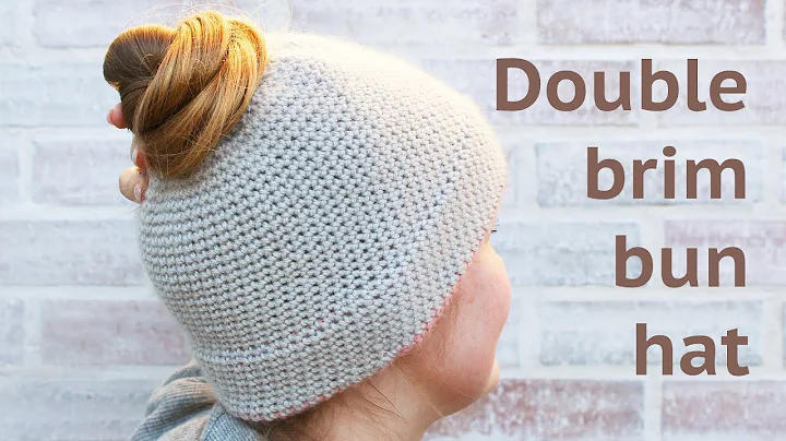 SIMPLE DOUBLE BRIM BUN HAT - FREE CROCHET PATTERN