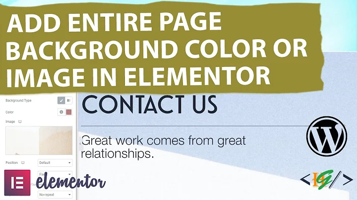 How To Change Body Background Color or Image In Elementor Page WordPress
