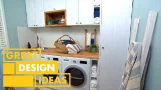 DIY Coastal Laundry Room Makeover | DESIGN | Great Home Ideas