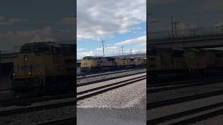 2 Trains Racing at North yard! Preview of next video #unionpacific #frontrunner #race #utah