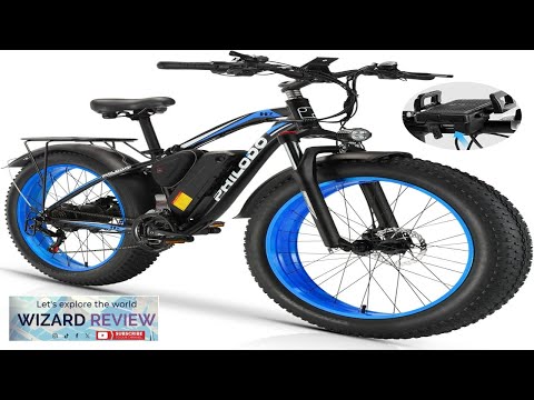 PHILODO Electric Bike for Adults Fat Tire Ebike 26