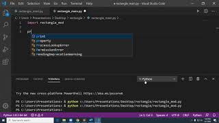 Lab 8 - rectangle_main.py and rectangle_mod.py
