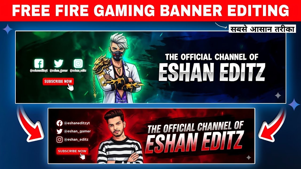 Free Fire Gaming Banner Edit Kaise Kare | How To Make Professional Gaming Banner YT | Gaming Banner
