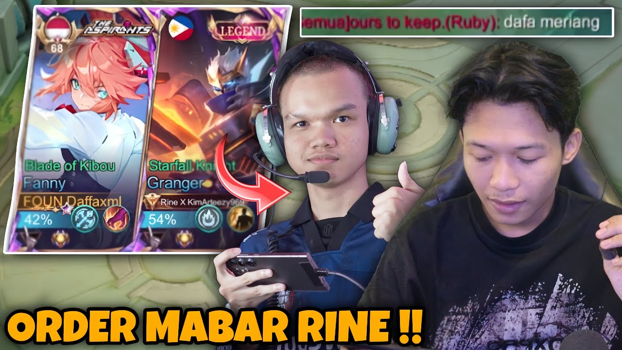 ORDER MABAR RINE !! RINE KAGUM SAMA FANNY GUA SAMPE DISURUH MASUK AE !! - Mobile Legends
