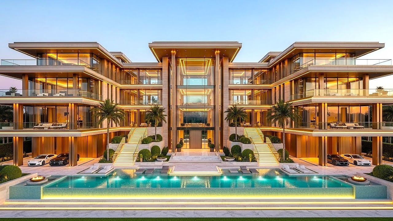 The Sandstone Palace | A Billion Dollar Modern Luxury Mansion of Bronze & Elegance
