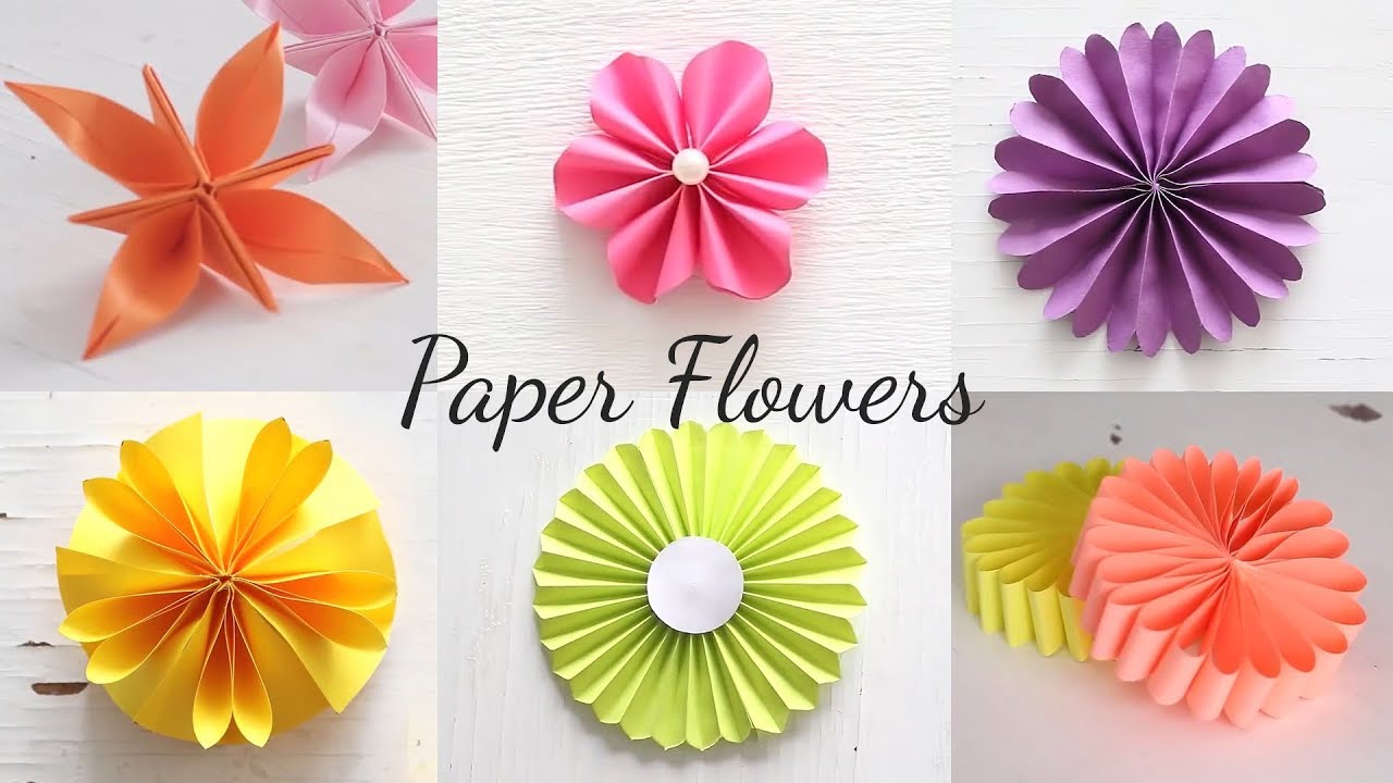 6 Paper Flowers | Paper Flower | Paper Craft - Youtube