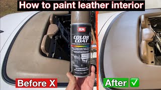 How to paint leather automotive interior panels ( sem colour coat paint )￼ Repair damaged leather