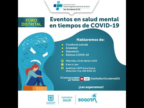 Foro Distrital: Eventos en Salud Mental en Tiempos de COVID-19