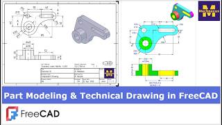 Part Modeling and Technical Drawing in FreeCAD | FreeCAD Tutorial | Learn FreeCAD | Mechnexus |
