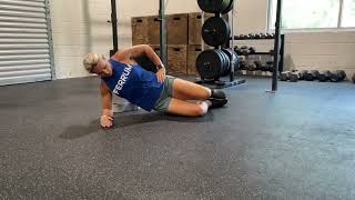 Side plank clamshell hip thrust