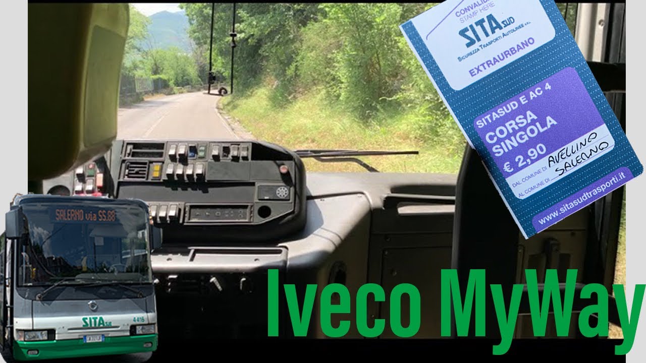 Iveco MYWAY SITA SUD sui tornanti da Avellino a Salerno