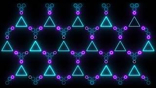 Celebrity A pattern of flicker neon blue purple circles triangles. Decorative abstract screensaver, background Profile