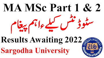 MA MSc Part 1 & 2 & Composite Supply & Annual 2022 Result Awaiting Students Must Watch UOS MA MSc