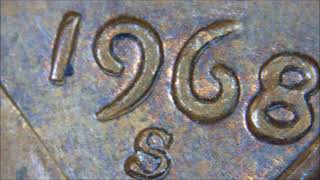 1968 S LINCOLN ONE CENT Doubled Die Obverse error