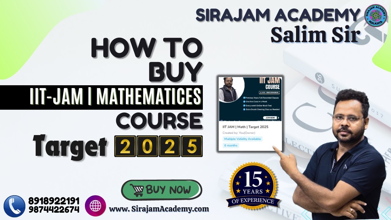 IIT JAM | Math | Target 2025 | Sirajam Academy | Salim Sir - YouTube
