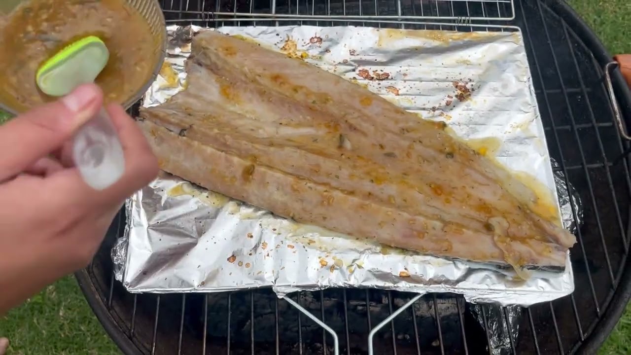 Braaied Snoek with Brandy-Apricot Basting