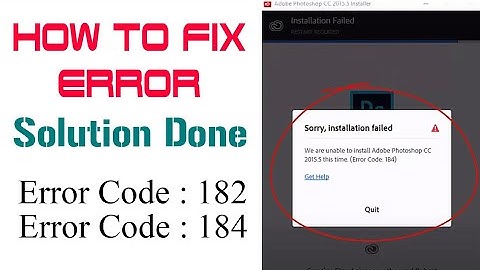 How To Solve Error Code 184 | Error Code 182 | Error Solution