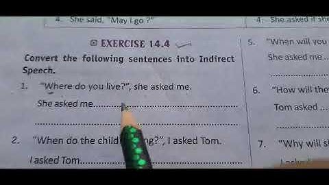 Class 8 EXERCISE 14.4 ( Reported speech ) DEVJYOTI grammar and Composition