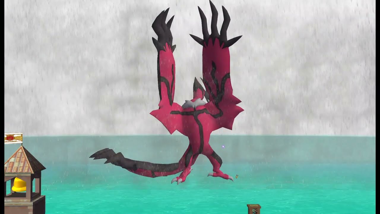 SSBB - Growing Yveltal & Growing Pikachu Libre vs Mario & Luigi at Delfino Harbour team battle
