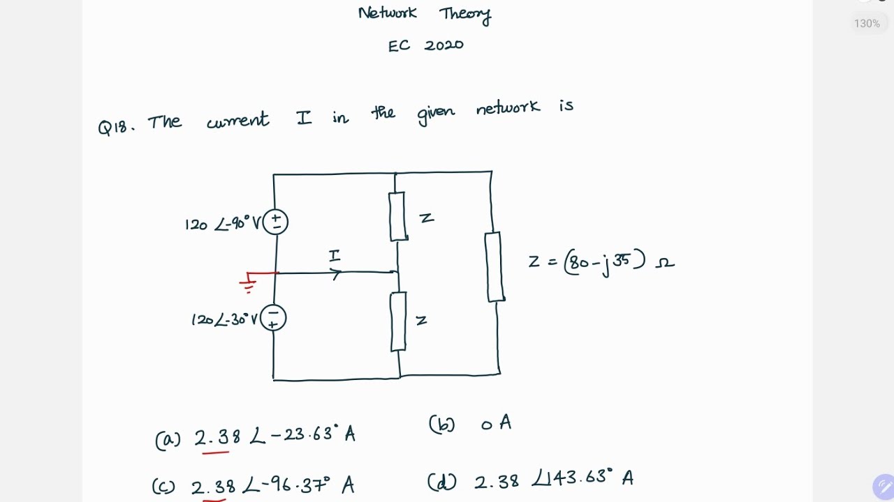 Network Theory GATE PYQ | Question 18 | Ram Balaji S
