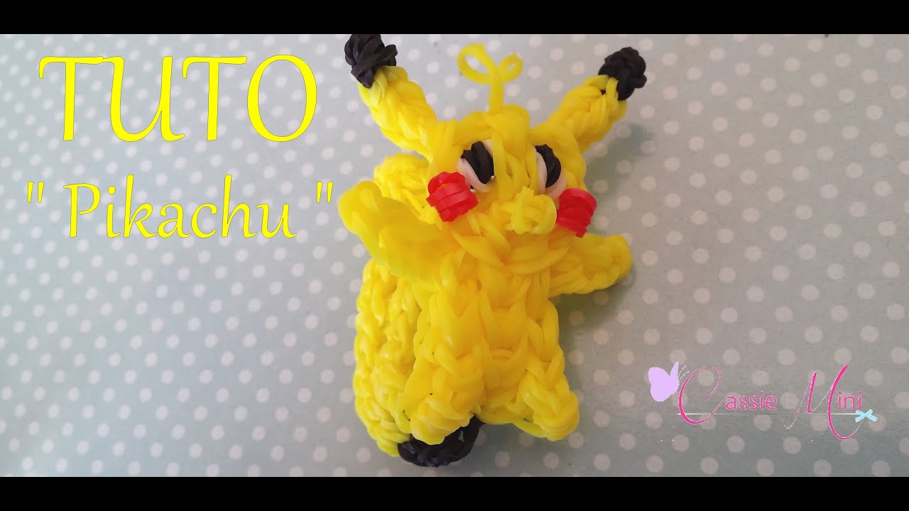 [ TUTO ] pikachu en élastique rainbow loom