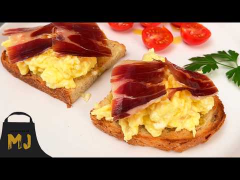 Huevos revueltos con jamón en menos de 5 minutos