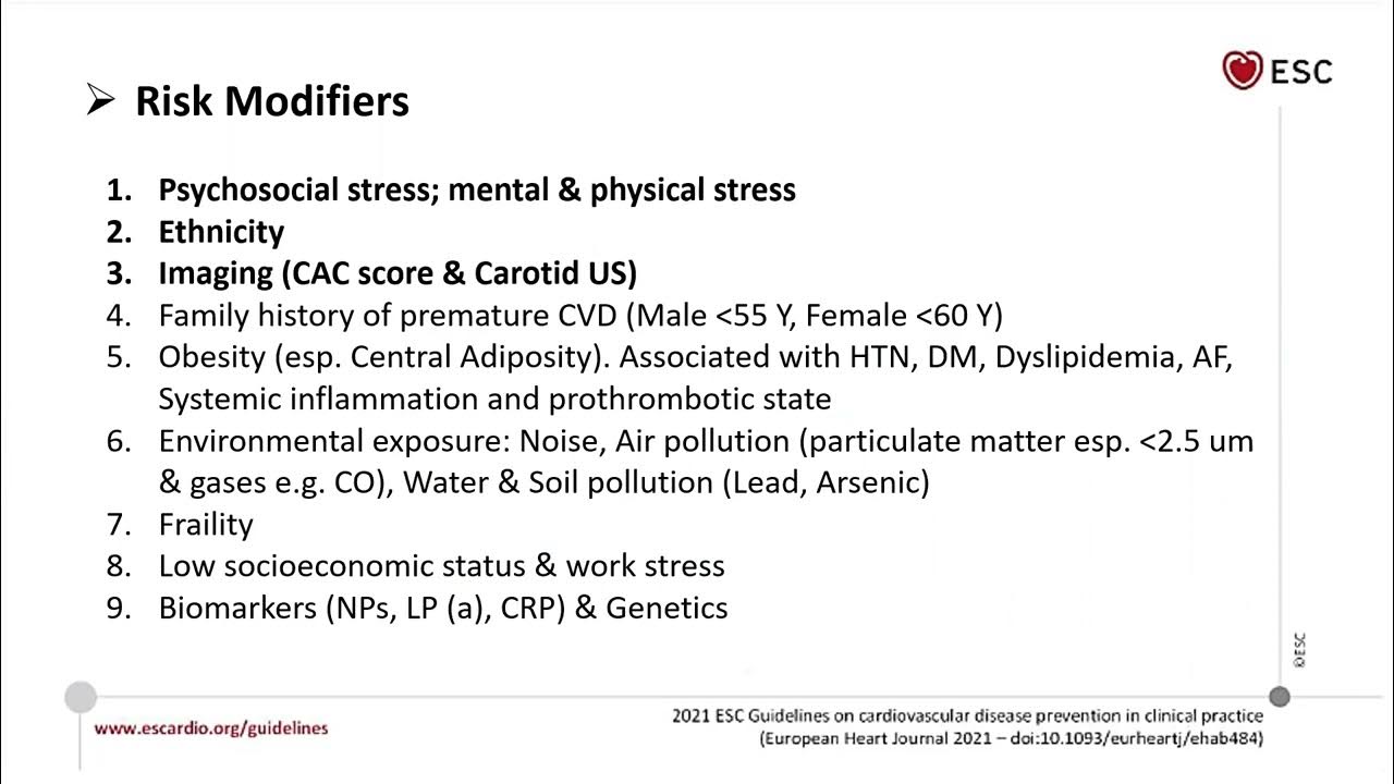 2021 ESC CVD Prevention Guidelines - Dr. Ahmed Elfol - YouTube