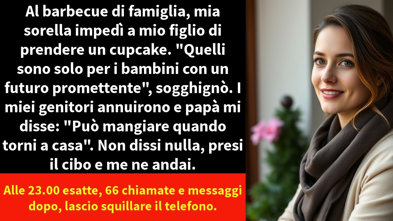 Al barbecue dei miei genitori, mia sorella ha scostato la mano di mio figlio di nove anni da un vassoio di cupcake dicendo: “Quelli sono solo per i bambini con un futuro promettente.” Nessuno ha...
