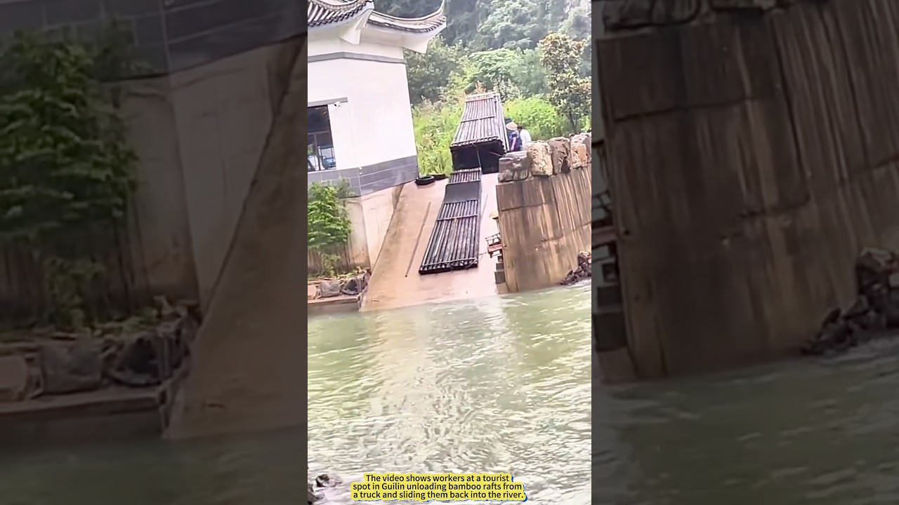 Spectacular Bamboo Raft Relocation in Guilin.