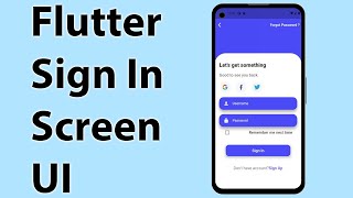 Sign In Screen | E-Commerce App Flutter UI | Ep 2 - Speed Code