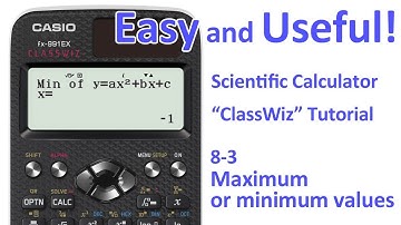 ClassWiz Calculator Tutorial - Pre-Calculus 8-3 Maximum or minimum values