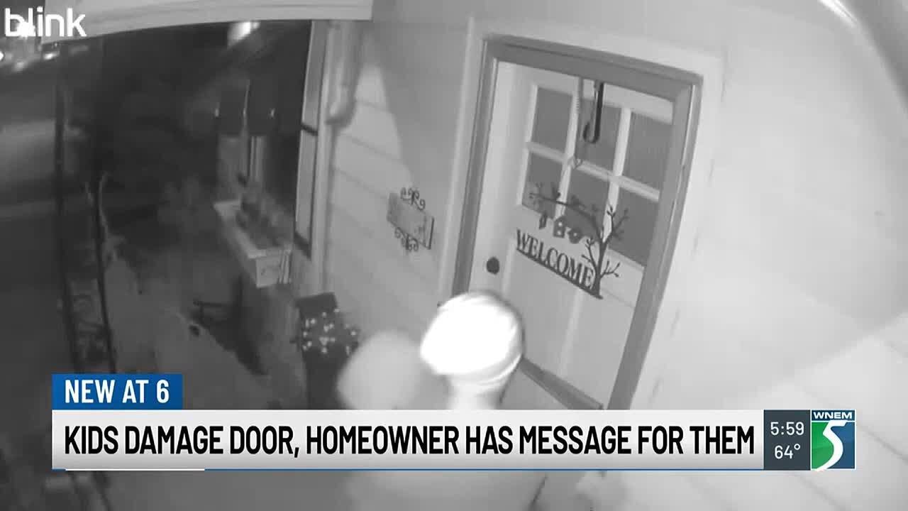 Bay City resident worries after kids damage door