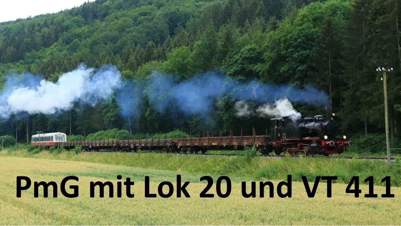 PmG auf der Albbahn mit Lok 20 und VT 411 am 05.07.2018