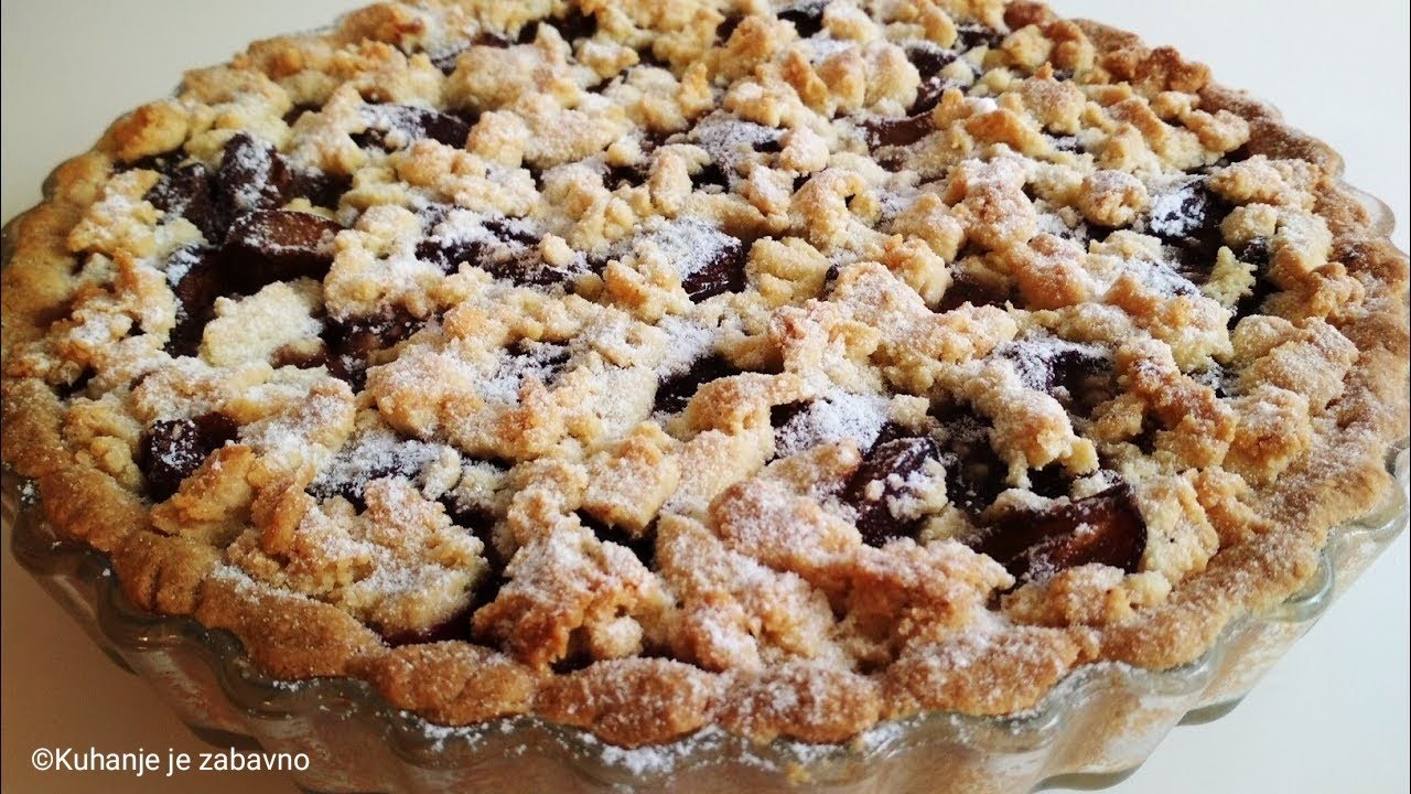 PRHKA ŠLJIVOPITA sa prhkim tijestom ~Knuspriger Pflaumenkuchen~ Crispy plum pie~ Recept na čaše #26