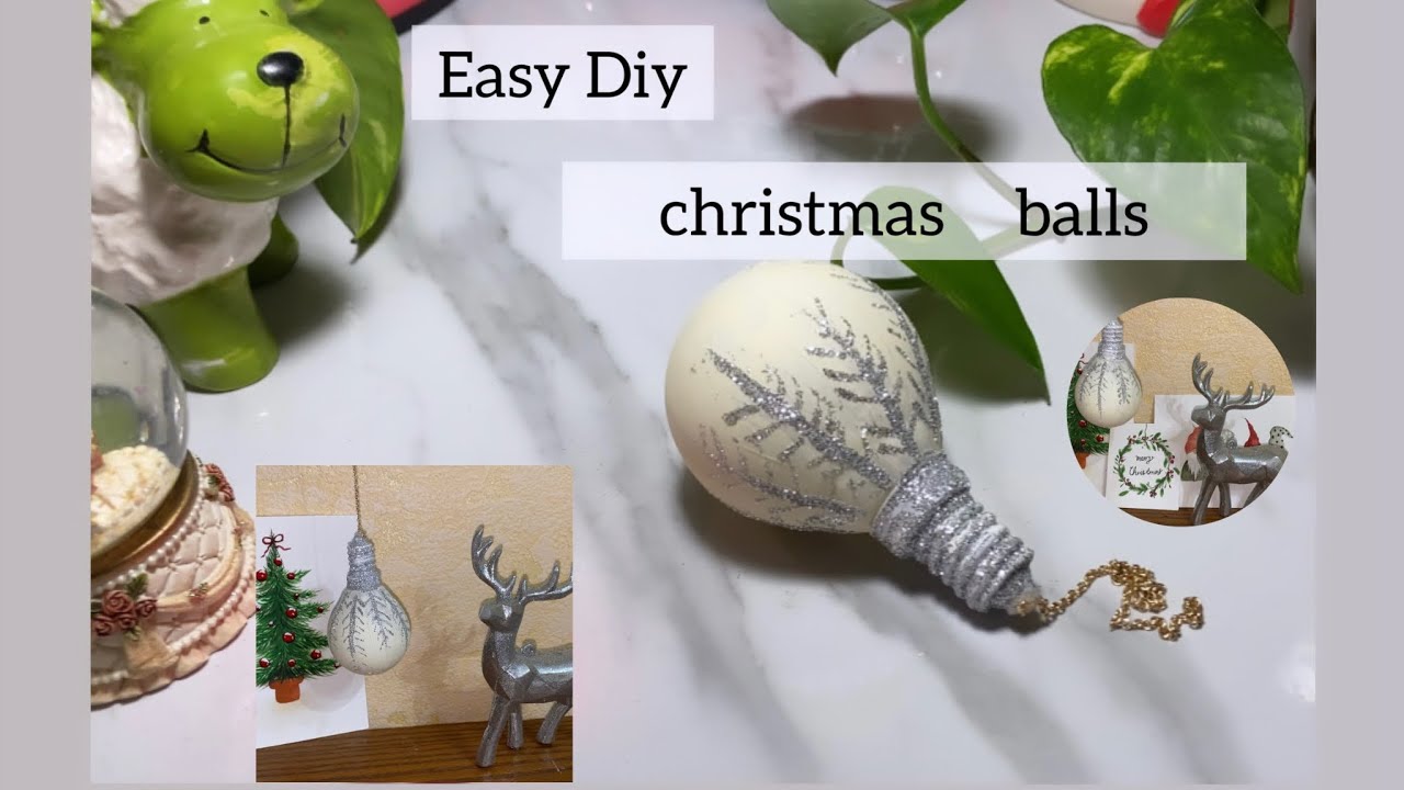 Easy Christmas balls painting Idea using lamp YouTube