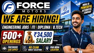 Recruitment at Force Motors | Force Motors job vacancy 2026 | Private company job vacancy 2026